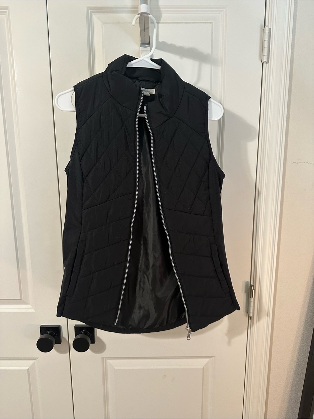 Maurices Black Quilted Zip-Up Vest